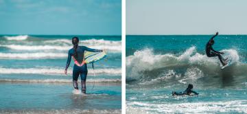 Surfear en el mar de Oléron